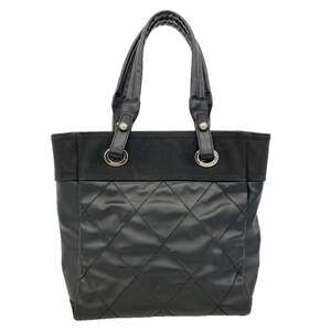 CHANEL Black Canvas Tote Bag